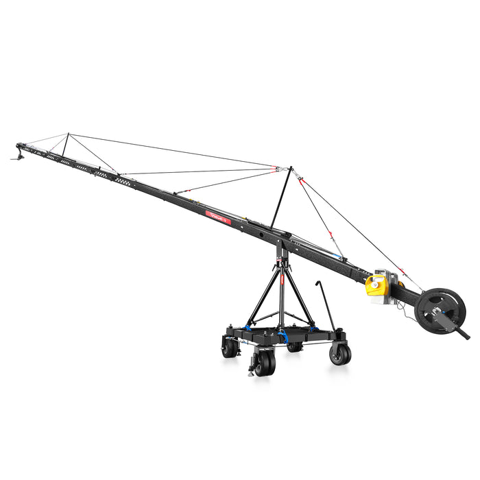 Proaim 40ft Jumbo Film Production Package - Camera Jib Crane w Heavy-Duty Stand, Dolly &amp; 3-Axis Pan-Tilt Head