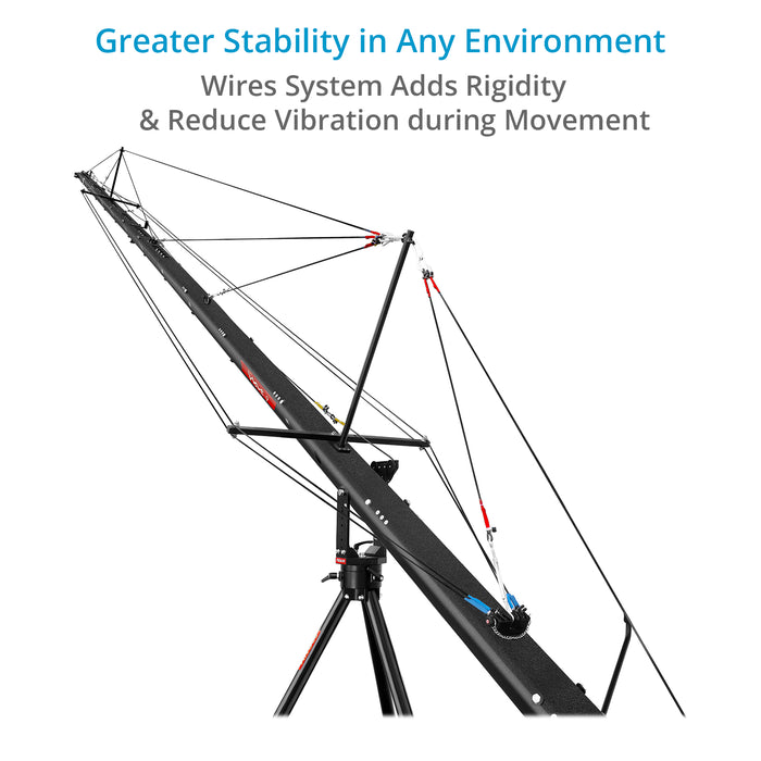 Proaim 40ft Jumbo Film Production Package - Camera Jib Crane w Heavy-Duty Stand, Dolly & 3-Axis Pan-Tilt Head