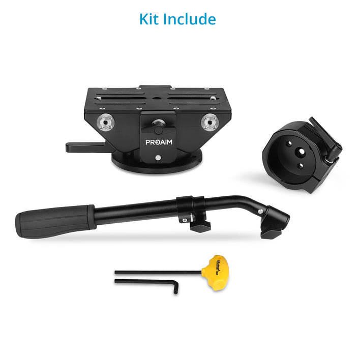Proaim Rocker Camera Plate System with Flat Base Mount | Included Euro/Elemac Adapter | Payload: 40kg/88lb
