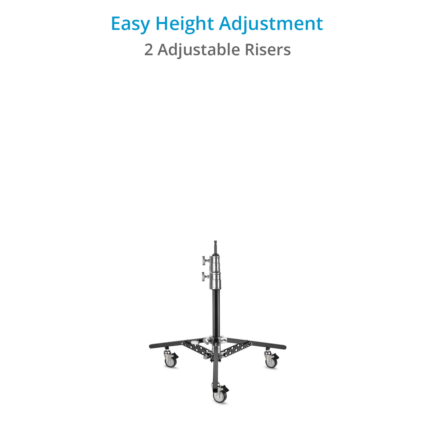 6.16ft Double Riser Rolling Monitor Stand with 5/8” | Proaim — Proaim.be
