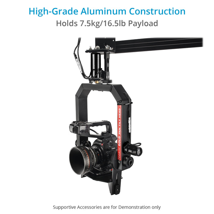 Proaim Gold Pan Tilt Head for Camera Jib Crane, Payload - 7.5kg/16.5