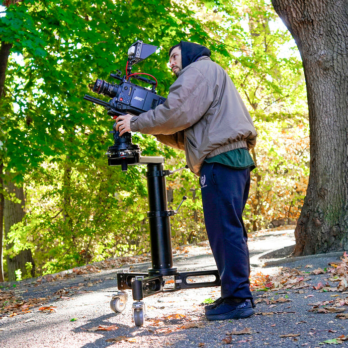 Proaim Marcus Camera Dolly with Mitchell & Euro/Elemac Adapter Base | For Bazooka, Tripod