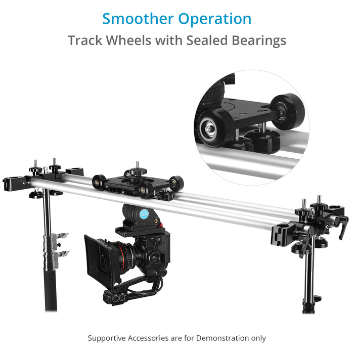 Proaim Polaris Mini Portable Video Camera Dolly w Universal Track Ends | Mitchell & 75mm Bowl Mount