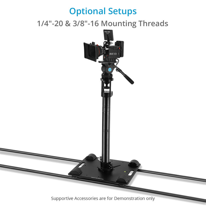 Proaim Polaris Pro Low-Profile Video Camera Dolly w Universal Track Ends | 800lb Payload