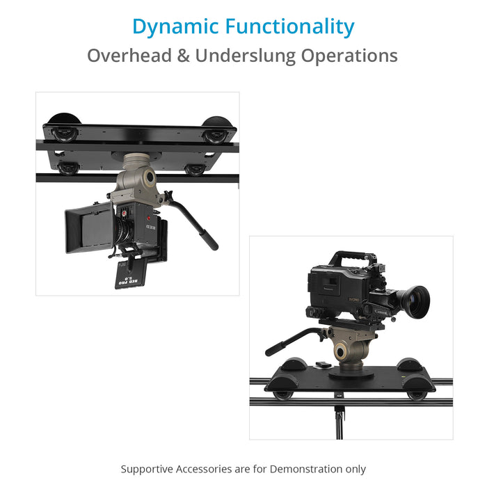 Proaim Polaris Pro Low-Profile Video Camera Dolly w Universal Track Ends | 800lb Payload