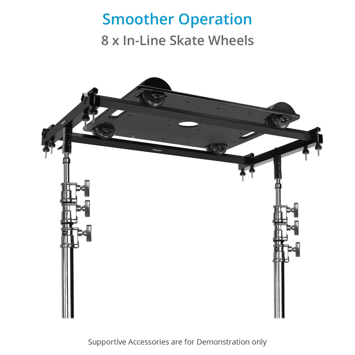 Proaim Polaris Pro Low-Profile Video Camera Dolly w Universal Track Ends | 800lb Payload