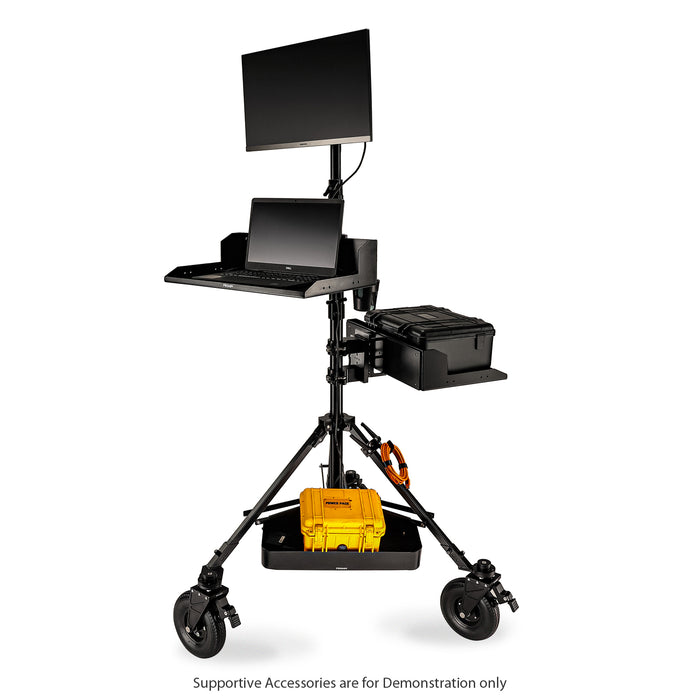 Proaim Alpha Mobile Workstation: Stand, Laptop & Accessory Tray, VESA Monitor Mount